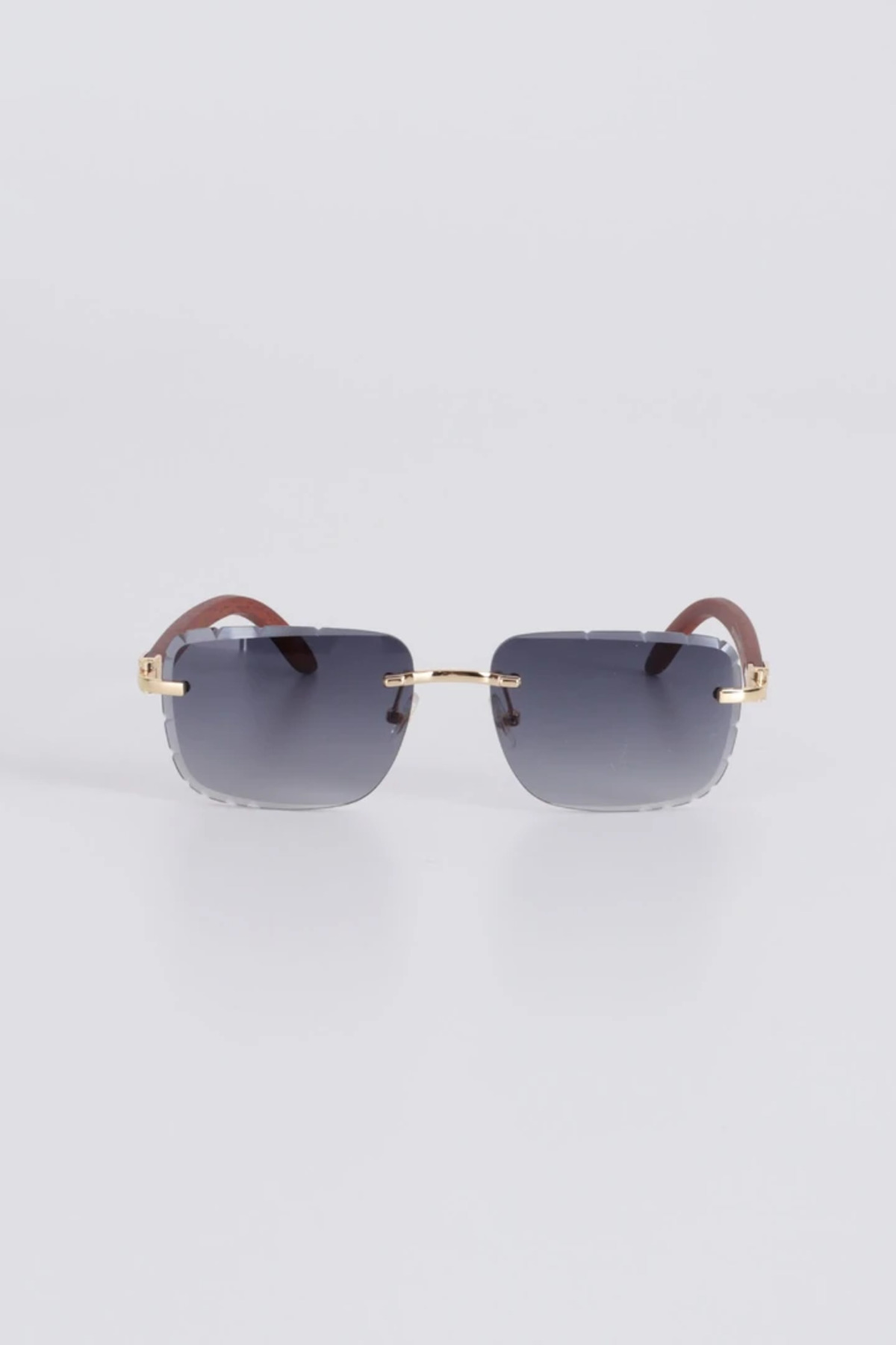 Kapin Hulls Kristal Kesim Ahşap Detaylı Güneş Gözlüğü - Gri - Görsel 2