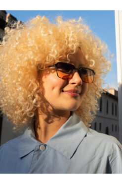 Angel Eyes Kare Tasarım Sarı Siyah Cam Siyah Çerçeve Kadın Güneş Gözlüğü