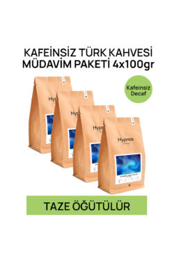 Hypnos Coffee Decaf Kafeinsiz Türk Kahvesi 4'lü Müdavim Paketi 4x100gr