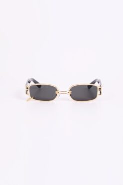 Kapin Minimal Halka Detaylı Siyah Güneş Gözlüğü