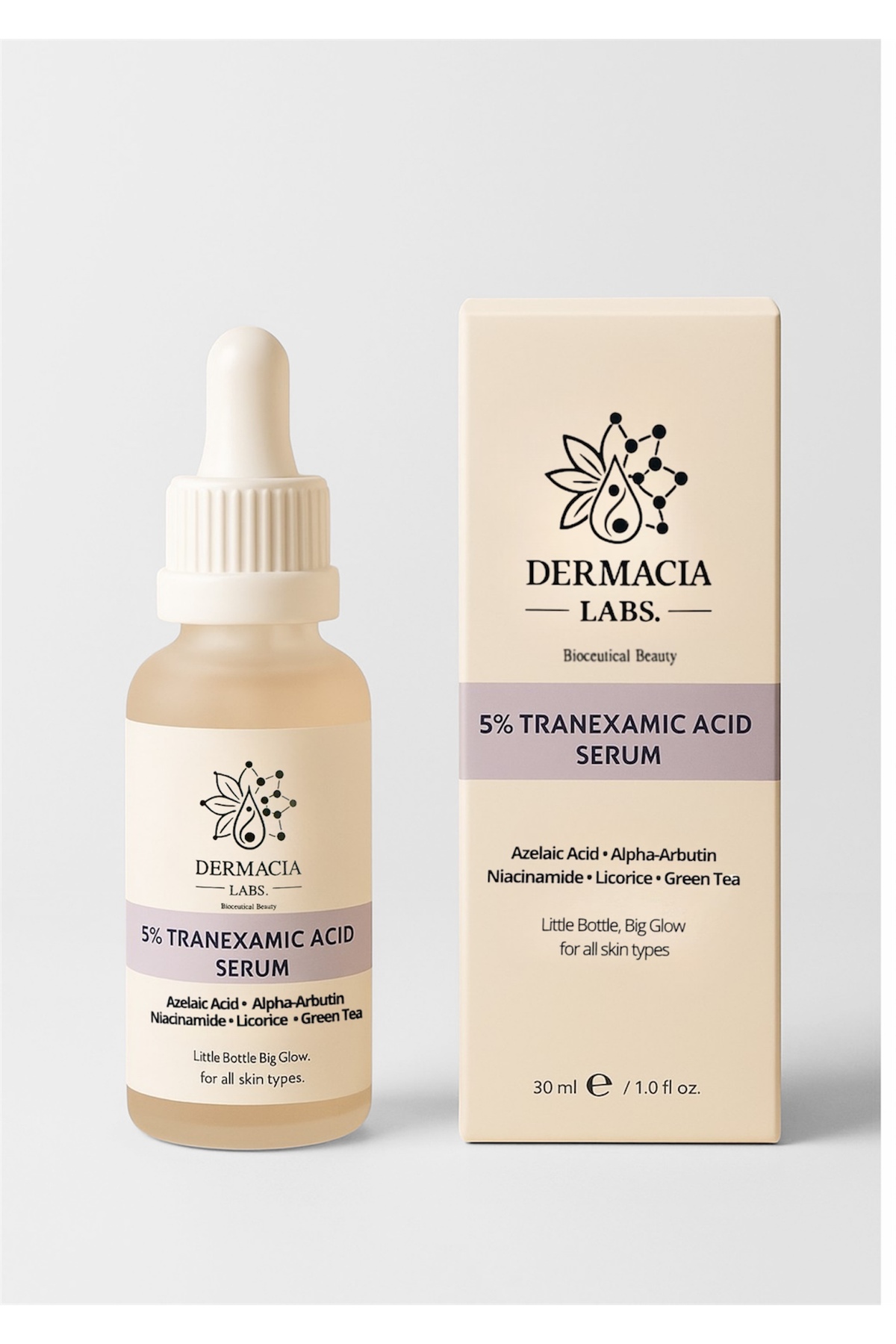 Dermacia Labs Aydınlatıcı, Leke Karşıtı, %5 Tranexamic (Traneksamik) Asit Serum 30 ml (Azelaik, Niacinamide) - Görsel 2