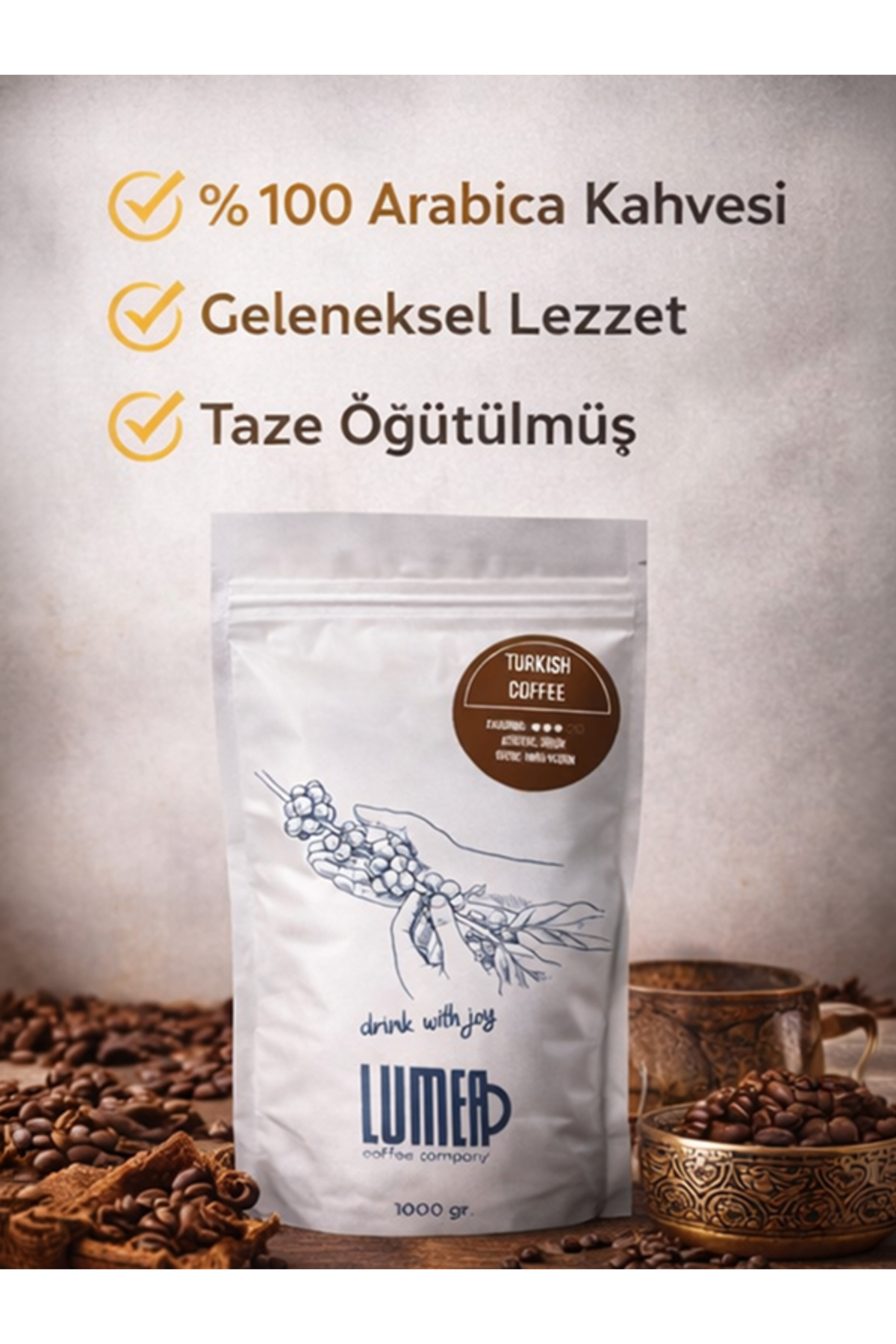 Lumea Coffee Türk Kahvesi 1 Kg - Öğütülmüş - Görsel 3