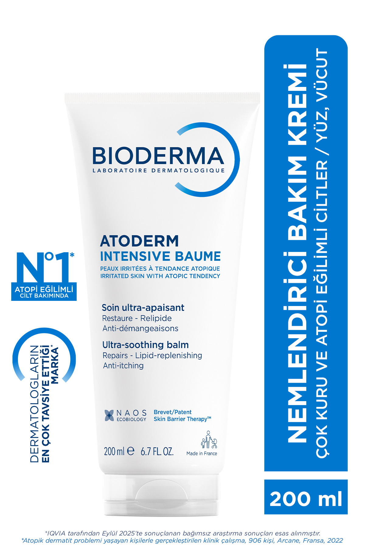 Bioderma Atoderm Intensive Balm Çok Kuru Atopi Eğilimli Cilt Nemlendirici Onarıcı Krem Yetişkin, Çocuk 200 ml