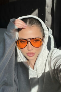 Dio Armati Spair Unisex Leopar Turuncu Camlı Pilot Güneş Gözlüğü