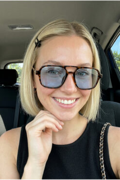 Houseofeyeris LAGUNA AVIATOR – Leopar Desenli Şehir Tarzı, UV400 Koruma, Mavi Ton Camlı Unisex Güneş Gözlüğü