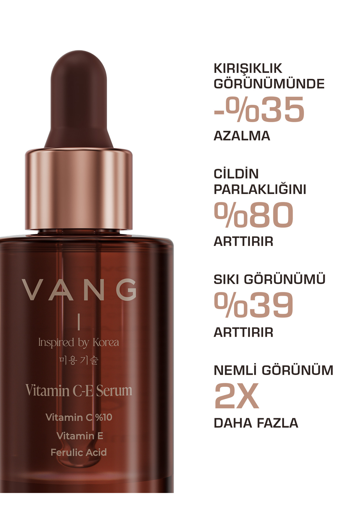 VANG Leke Karşıtı & Aydınlatıcı C Vitamini Serumu | E Vitamini & Ferulic Asit | Nemlendirici 30 ml - Görsel 3