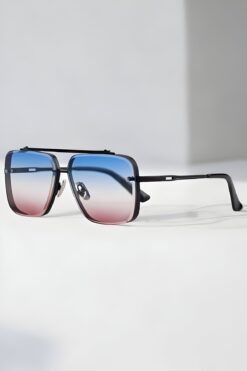 Eyesofia Dika Kristal Lath Siyah Mavi Degrade Lüx Güneş Gözlüğü