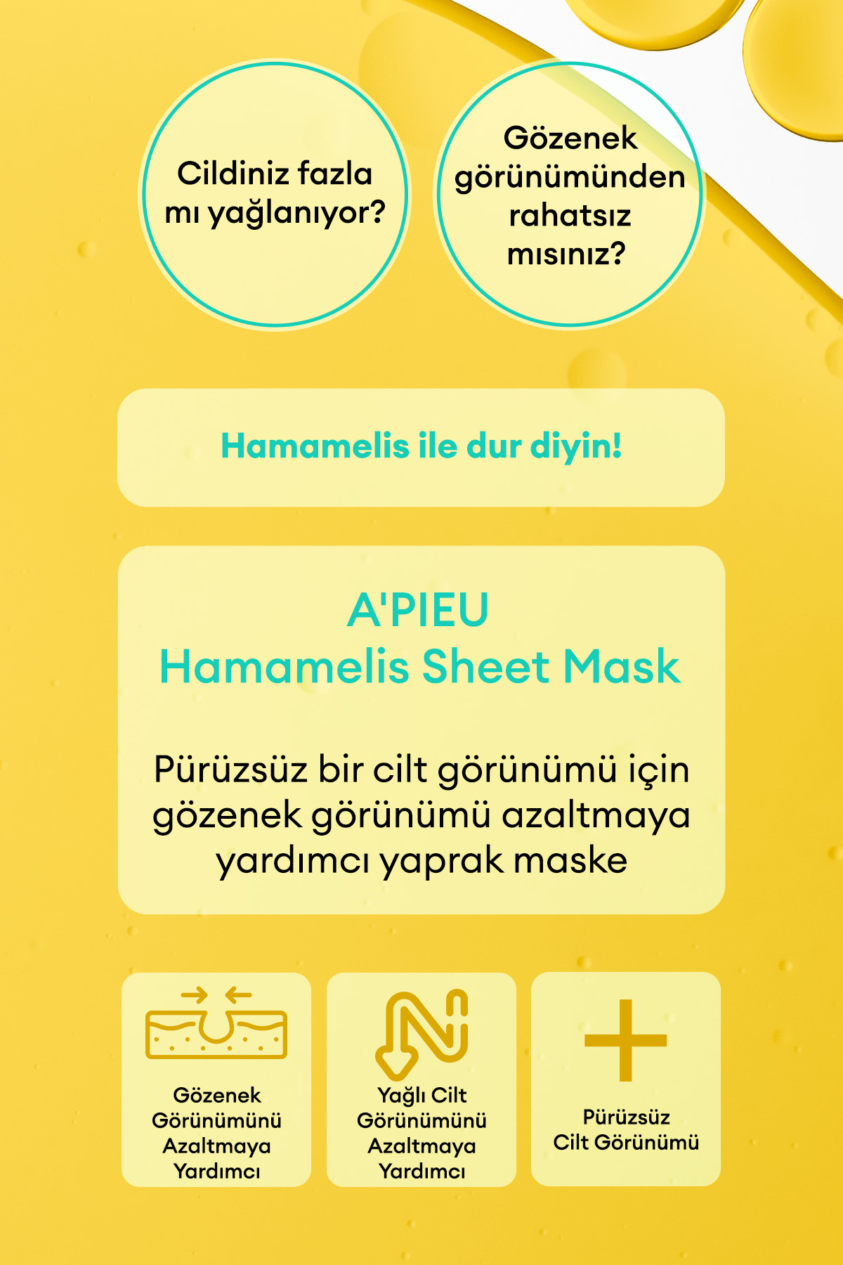Missha Hamamelis Özlü Yağlanma Ve Gözenek Karşıtı Bakım Sunan Yaprak Maske A'pıeu Hamamelis Sheet Mask - Görsel 2