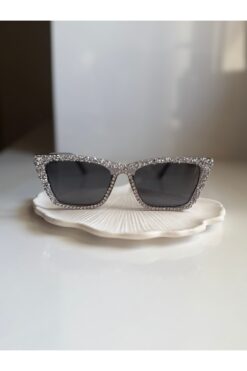 BBbutik Gri Taşlı Cat Eye Güneş Gözlüğü