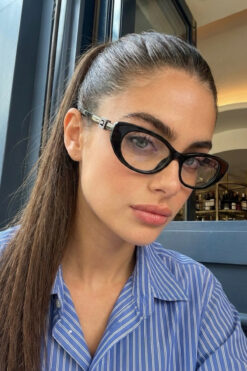 Chunky Frame Gardenis Slim Siyah Uv400 Korumalı Ultra Hafif Siyah Kadın Güneş Gözlüğü