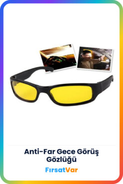 FırsatVar Şöförler Için Far Işığı Önleyici Araç Gece Görüş Gözlüğü Gözlük