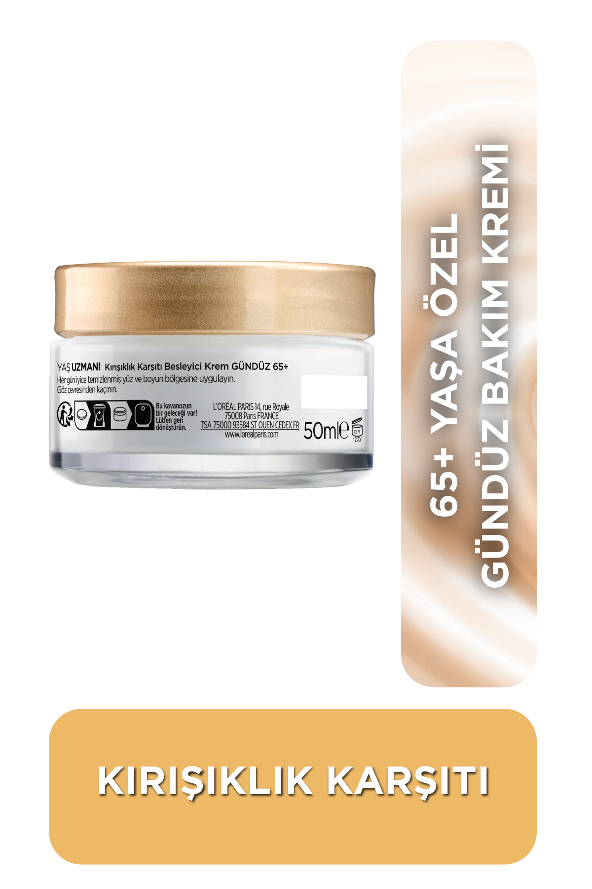 L'Oreal Paris Güçlendirici ve Besleyici Krem 50 ML Kırışıklık Karşıtı Yaş Uzmanı 65+ Yaşa Özel - Görsel 2