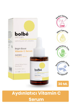 bolbé skincare Aydınlatıcı, Cilt Tonu Eşitleyici Leke ve Kırışıklık Karşıtı %6 C Vitamini Serumu - 30 ml
