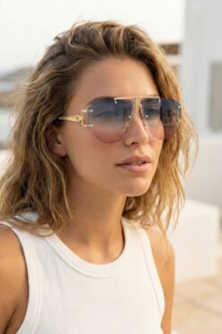 Kapin Geometrik Çerçevesiz Metal Güneş Gözlüğü