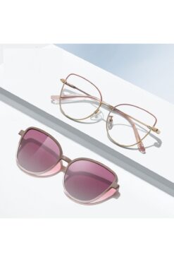 PROMARK UP Yeni Kadın Polarize Manyetik Güneş Gözlüğü Seti – Anti Mavi Işık Metal Çerçeveli