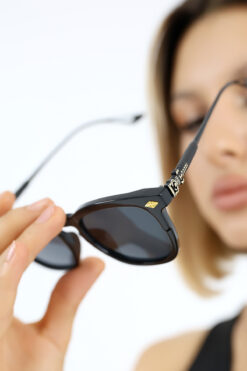 Lozzo Kadın Oval Siyah UV400 Güneş Gözlüğü Oksit Sap WP25-27 C2