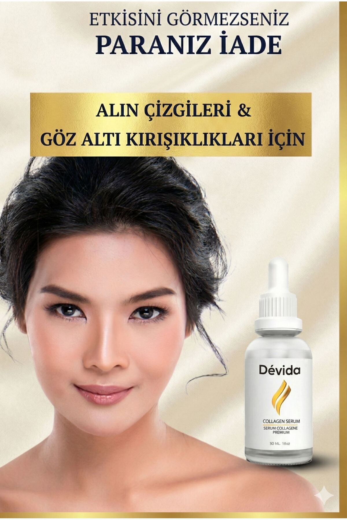 Devida Retinol + Kolajen Serum 2 li Set Kırışıklık Alın Çizgisi Göz Çevresi ve Kaz Ayağı - Görsel 2