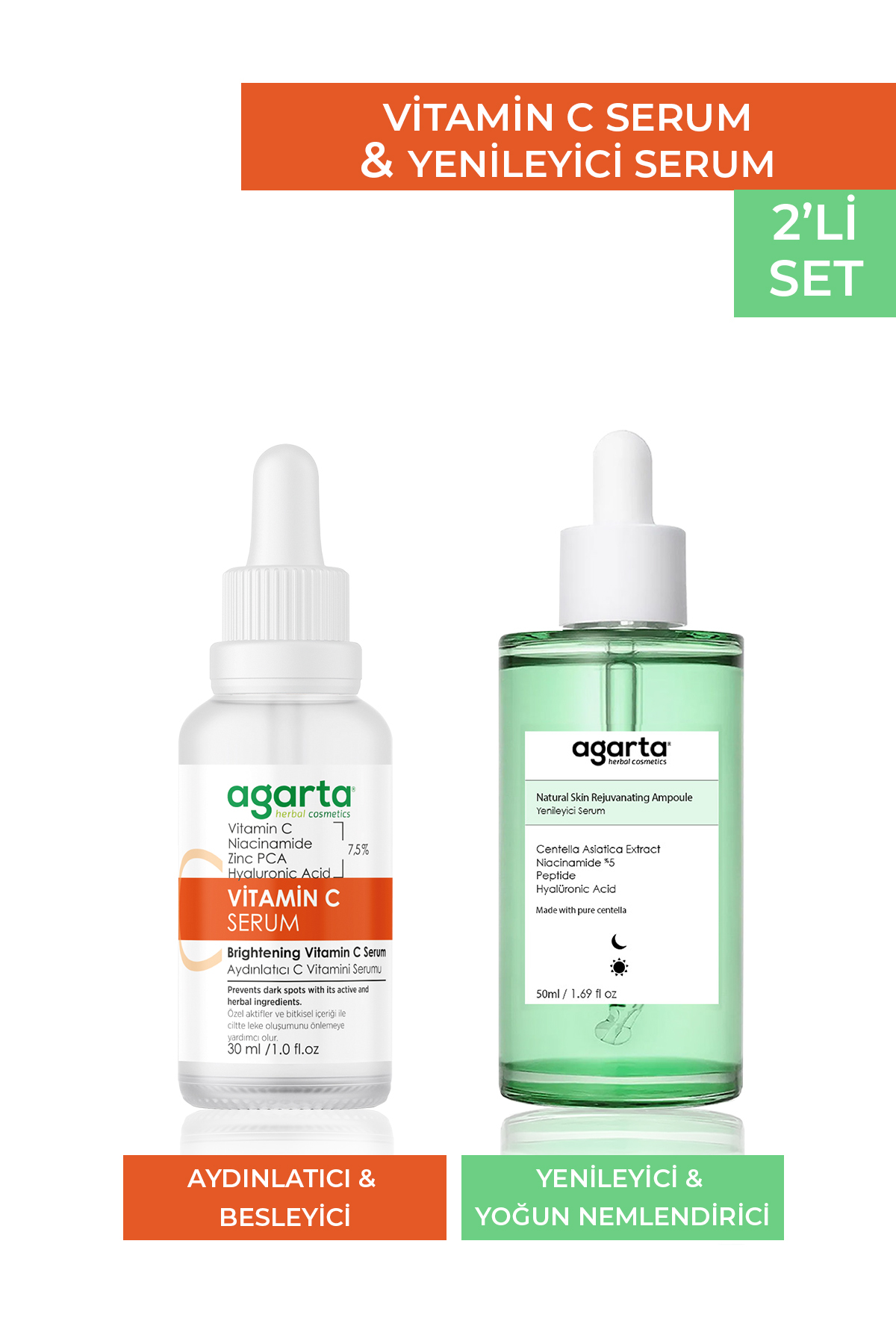 Agarta 2'li Set C Vitamini Serum 30 ml & Naturel Skin Rejuvanating Yenileyici Serum 50 ml