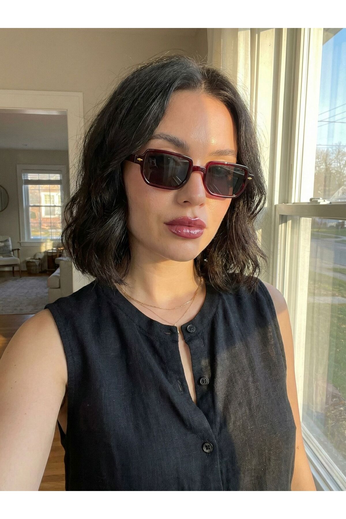 Goldmine Kadın Eden Güneş Gözlüğü UV400 Bordo