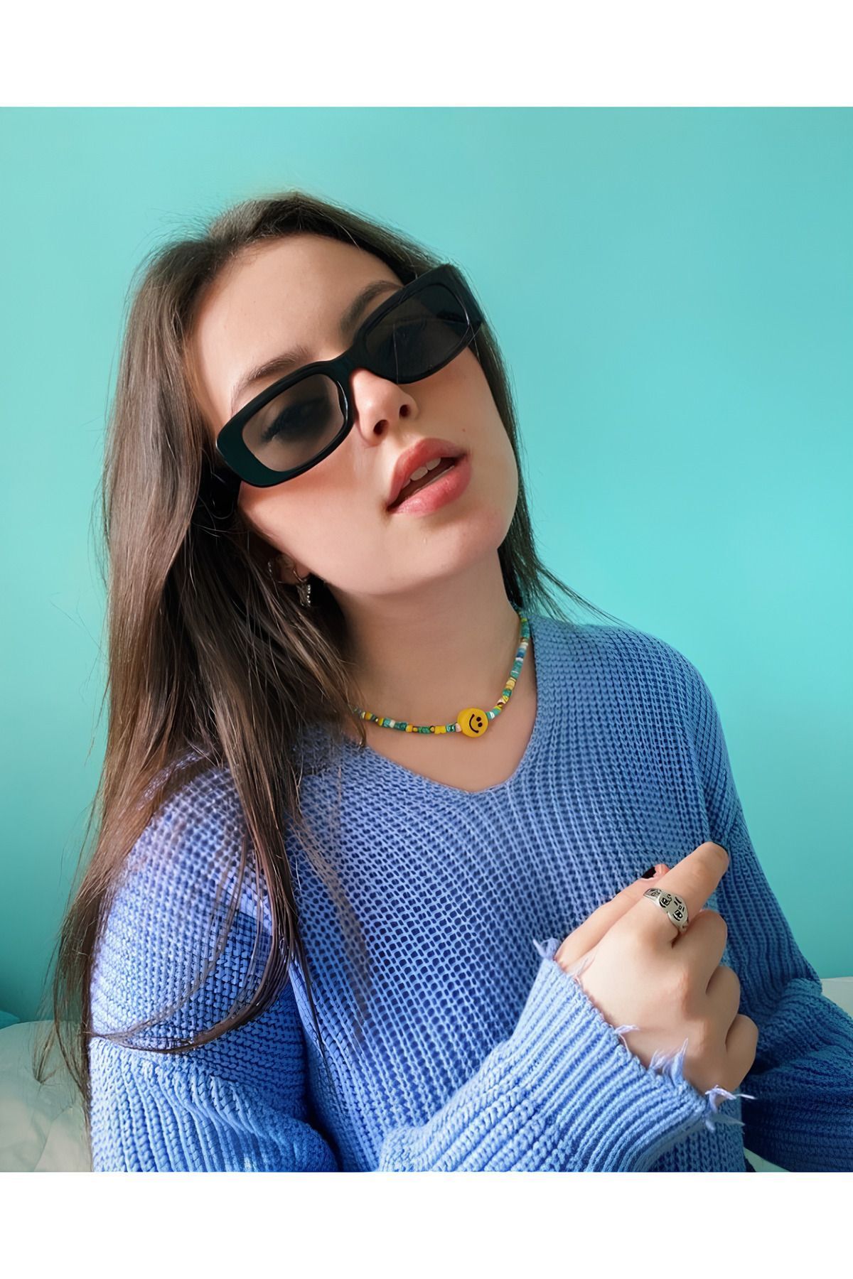 MACERATİ Unisex Siyah Vintage Retro Kemik Güneş Gözlüğü Chunkyframe - Görsel 3