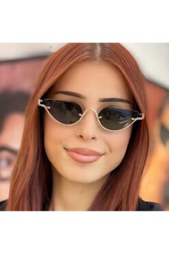 BluePepper GUPP SİYAH GÜNEŞ GÖZLÜĞÜ Cateye Gold Çerçeve 52 ekartman