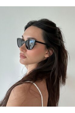 funeyes Tokyo Cat Eye Siyah 49 Ekartman Güneş Gözlüğü Kadın Erkek Hafif Çekik Küçük Gözlük