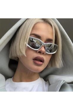 Köstebek Gri Çerçeveli Aynalı Camlı Retro Güneş Gözlüğü