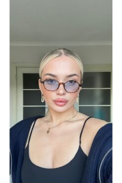 Angel Eyes Leopar Çerçeve Mavi Cam Kadın Güneş Gözlüğü AE2160C14