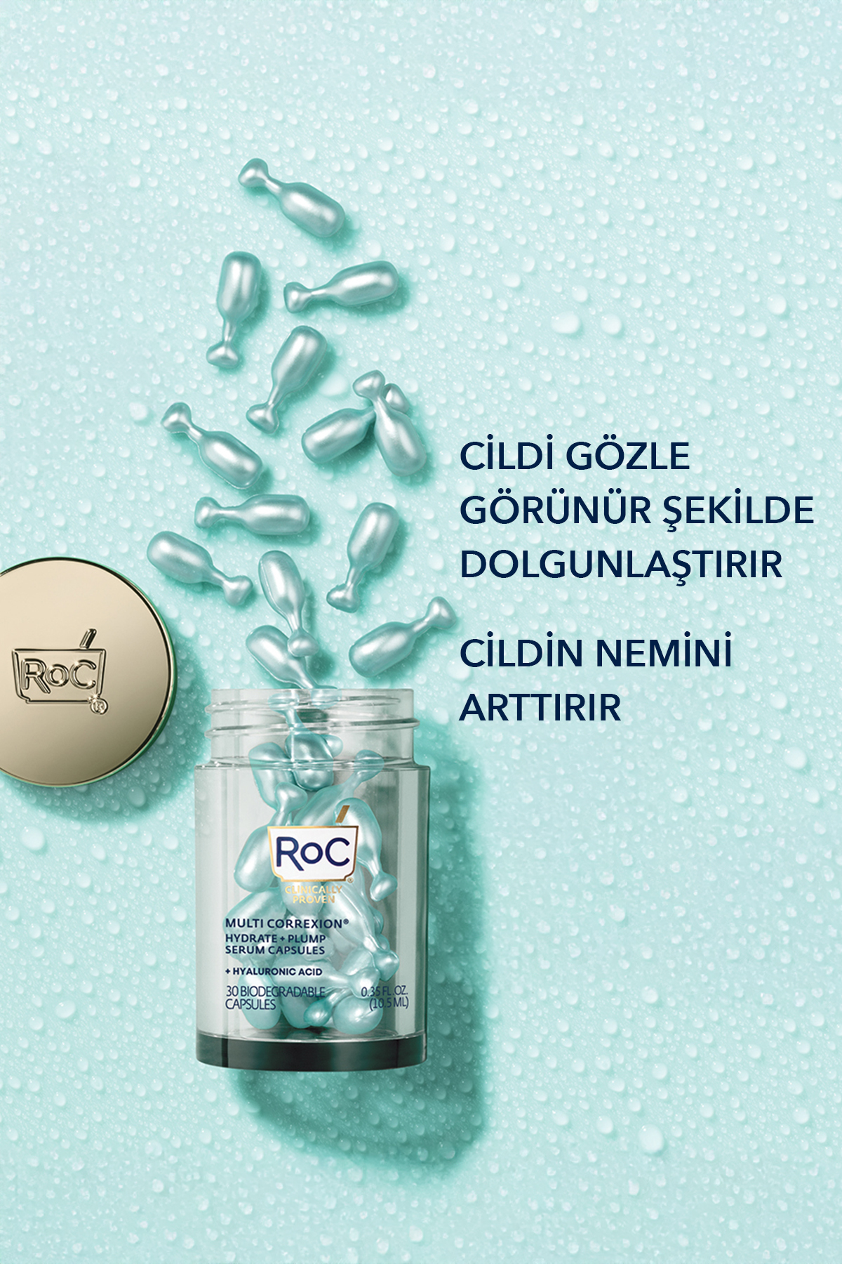 Roc %3 Hyalüronik Asit İçeren Kapsül Serum 10 adet -Yoğun Nemlendirici ve Dolgunlaştırıcı Bakım - Görsel 3