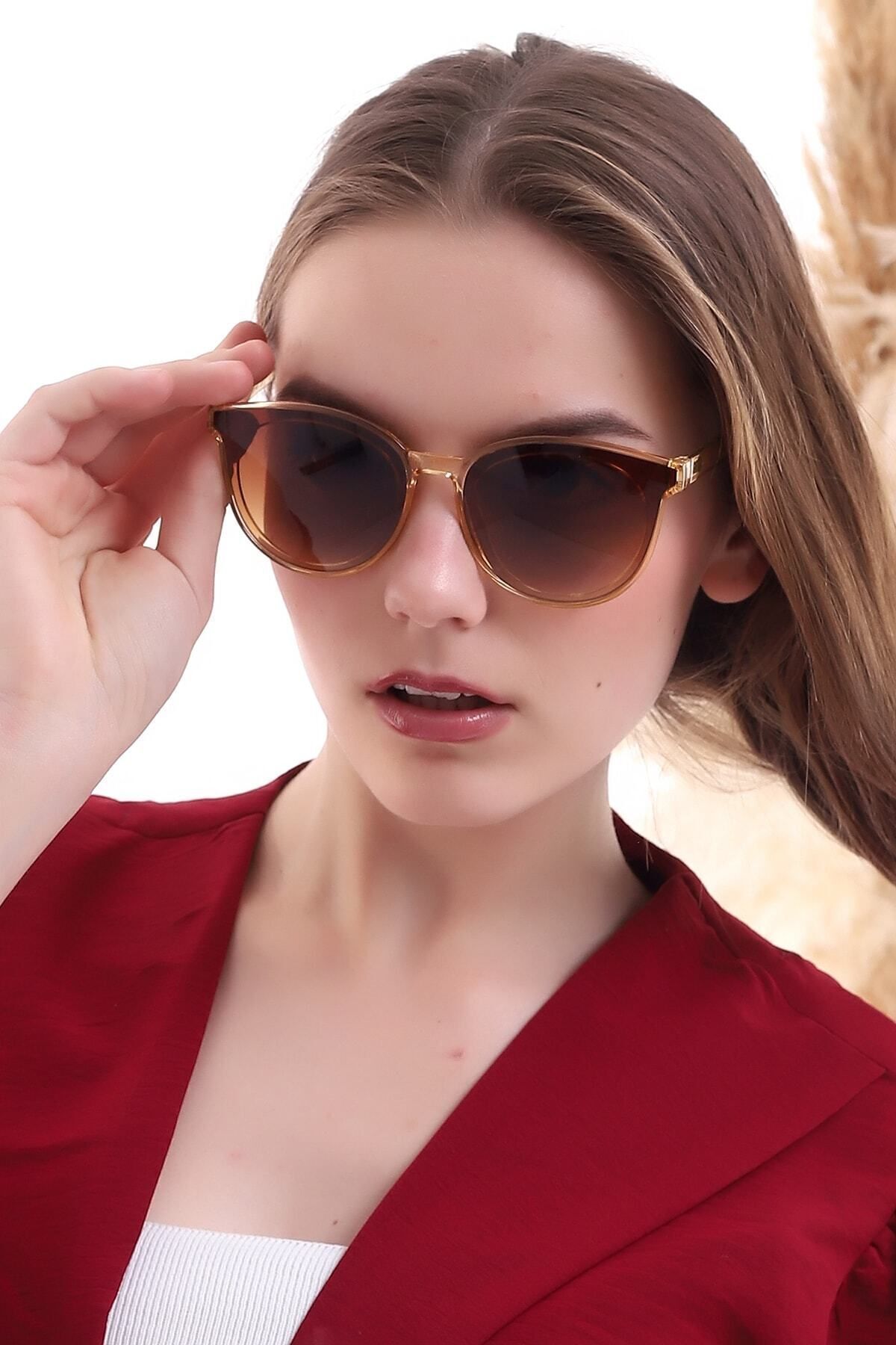 MACERATİ Kadın Vizon Kahverengi Amora Oval Unisex Ultra Hafif Güneş Gözlüğü