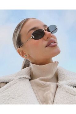 Goldmine Felicia Kadın Taş Detaylı Kristal Kesim Güneş Gözlüğü UV400 Siyah