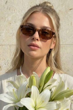 MACERATİ Oblow Leopar Çerçeveli Kahverengi Cam Yeni Sezon Kadın Güneş Gözlüğü