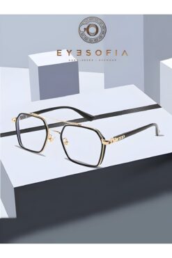 Eyesofia Mavi Işık Filtreli Kadın & Erkek Uv400 Cam Ce Belgeli Gold Siyah