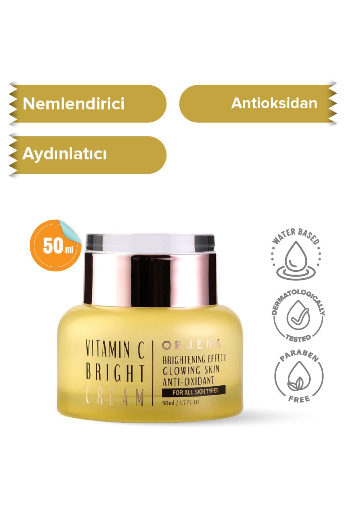 Orjena Vıtamın C Bright Cream - C Vitaminli Aydınlatıcı Krem-50ml - Görsel 3