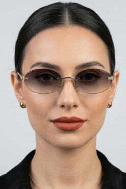 TARSS Merlin Oval Çerçevesiz Kadın Güneş Gözlüğü | Şık Retro