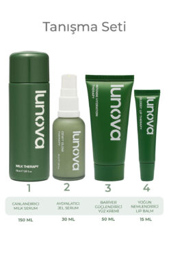 Lunova 4’lü Bakım Seti | 150 ML Milk Serum, Dewy Glow, Intense Hydration, Glossy Lip Therapy