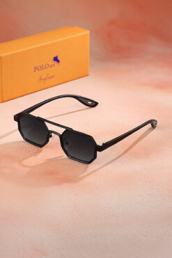 Polo Air Uv400 Korumalı Metal Çerçeve Plastik Sap Unisex Güneş Gözlük Siyah Renk PLG-2102C1