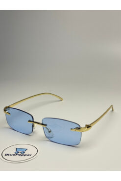 BluePepper CARTYY MAVİ GÜNEŞ GÖZLÜĞÜ Dikdörtgen Çerçeve Siyah Cam Renkli 55 ekartman