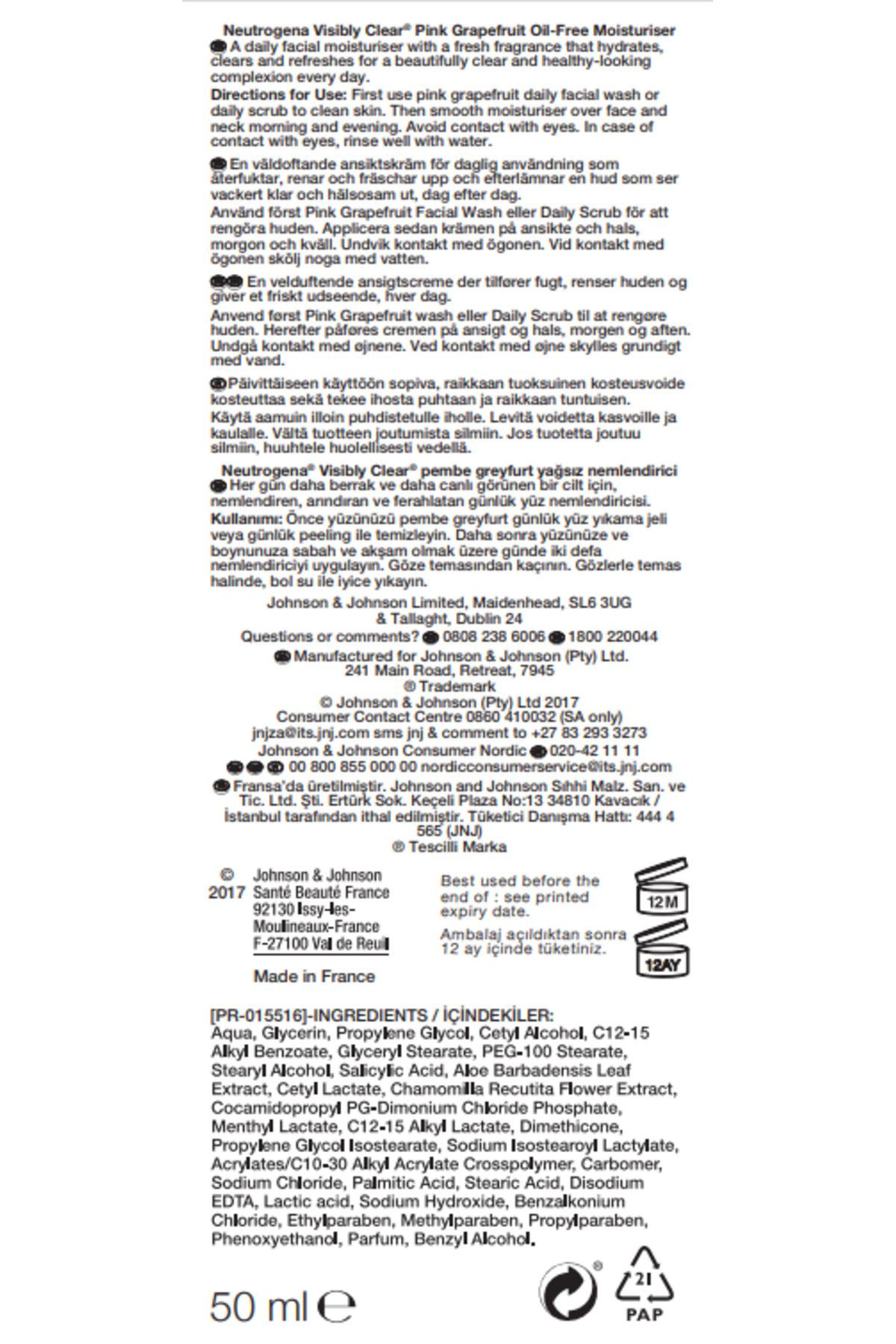 Neutrogena Visibly Clear Canlandırıcı Pembe Greyfurt Yağsız Nemlendirici 50 ml - Görsel 3