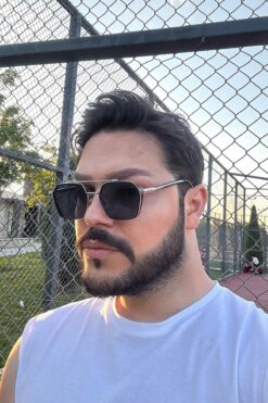 Roger Bacon Siyah Erkek Güneş Gözlük Metal Çerçeve Uv400 Koruma