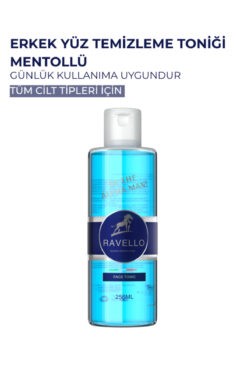 RAVELLO Erkek Yüz Temizleme Toniği 250ml – Mentollü Ferahlatıcı Etki Tonik