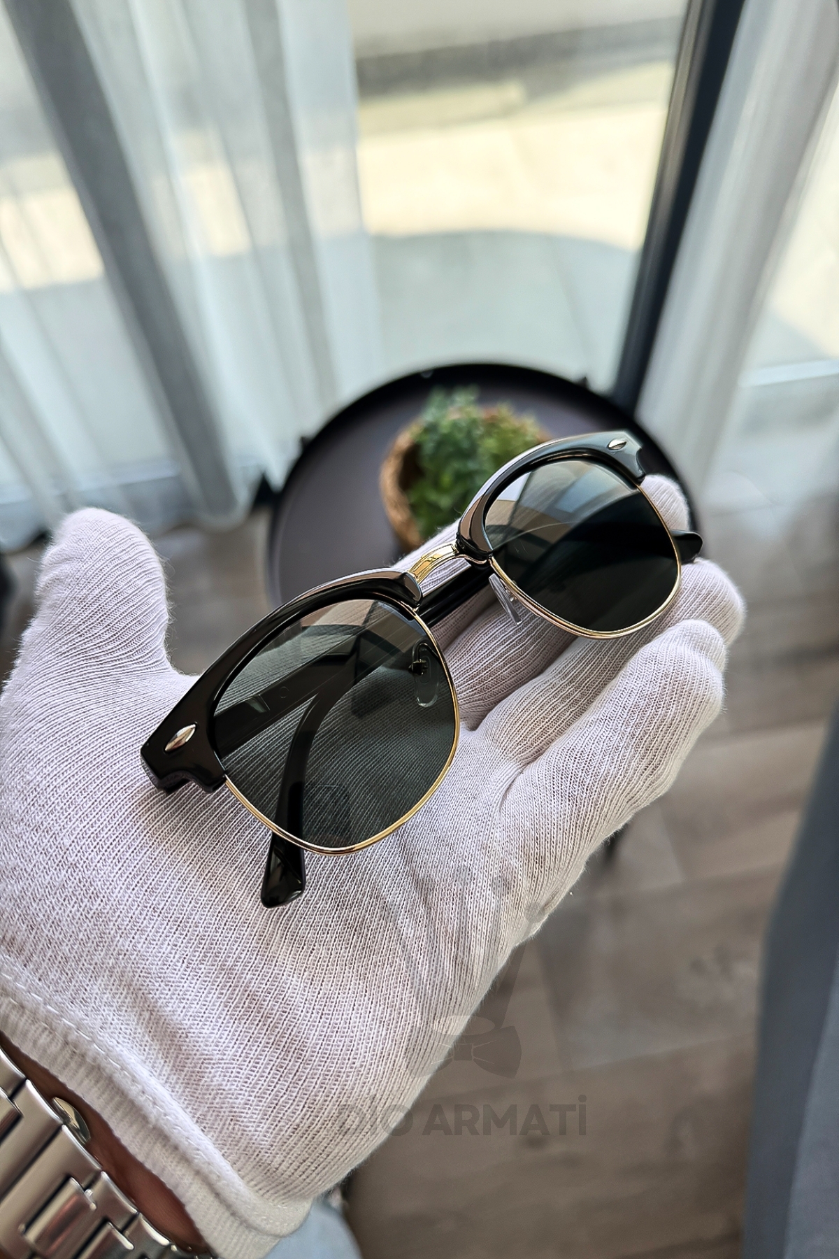 Dio Armati Güneş Gözlüğü Kadın & Erkek Uv400 Cam Ce Belgeli Bej Unisex Model-58