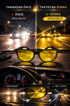 Optic Master Antifar Gece Sürüş Gözlüğü / Gece Görüş Gözlüğü Model 8812