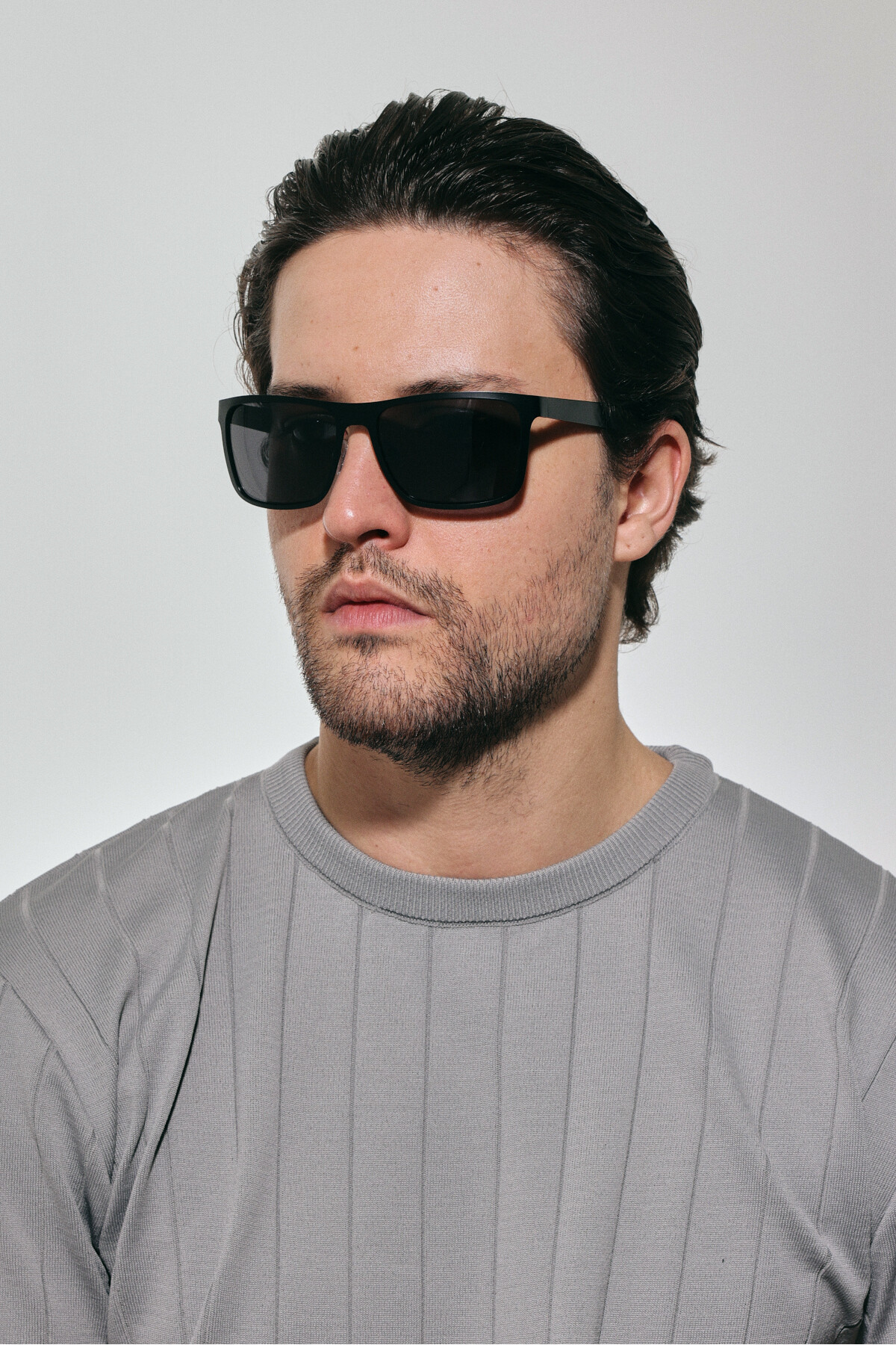 Polo Hill Erkek Siyah Polarize Camlı Metal Dikdörtgen Güneş Gözlüğü - Görsel 2