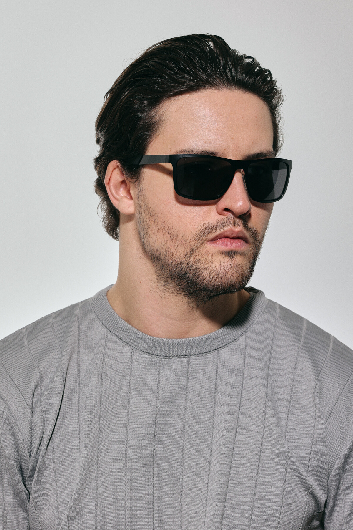 Polo Hill Erkek Siyah Polarize Camlı Metal Dikdörtgen Güneş Gözlüğü - Görsel 3