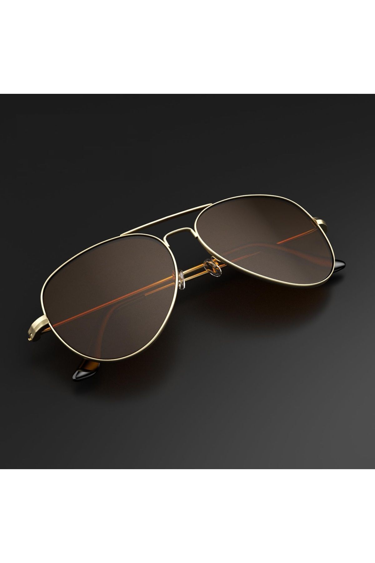 Polo55 Polarize Aviator Damla Gold-Kahverengi Erkek Güneş Gözlüğü