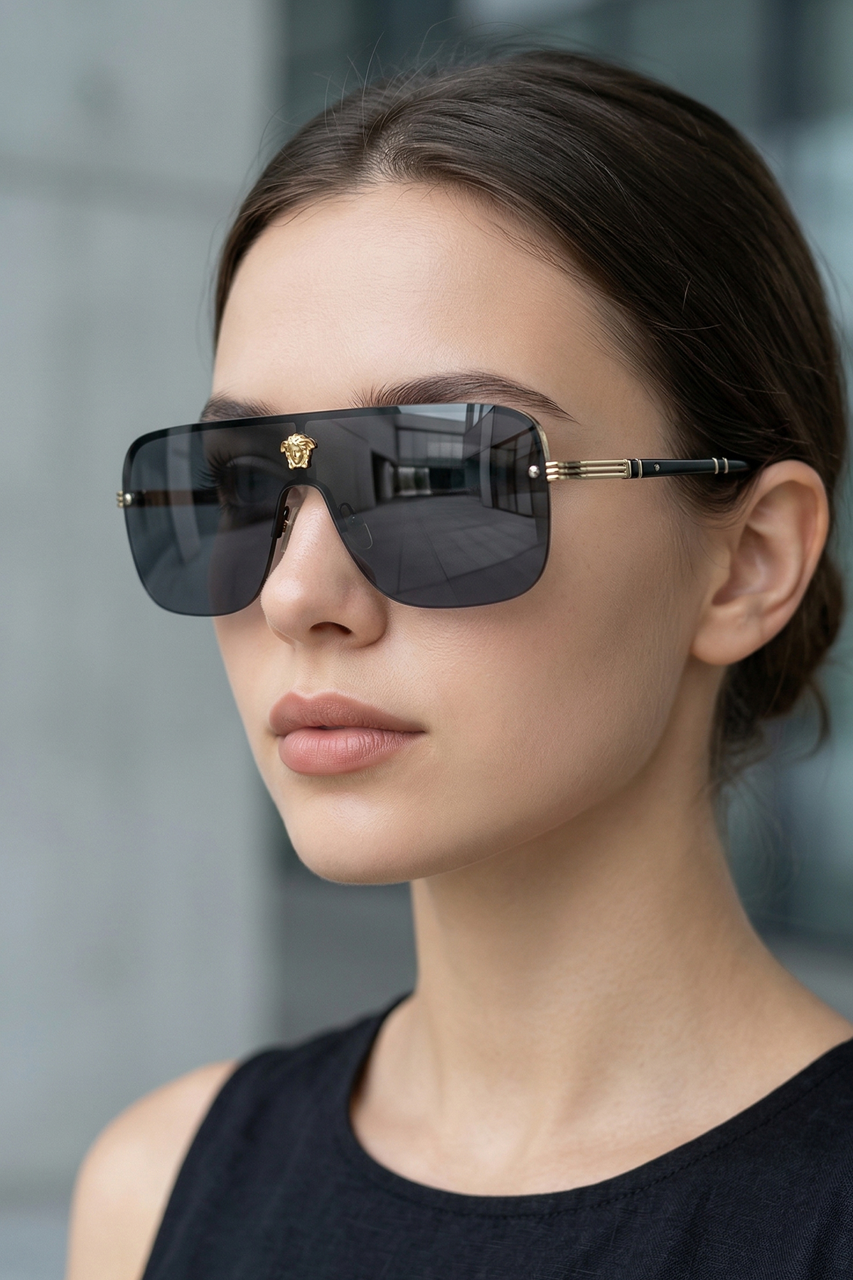 Kapin Vex Vintage Gold Tasarım Güneş Gözlüğü - Siyah Cam