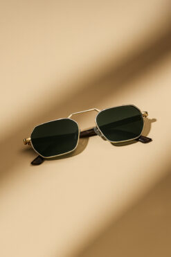 LOOKUP Eşref tek gözlük UV 400 korumalı leopar sap yeşil cam güneş gözlüğü