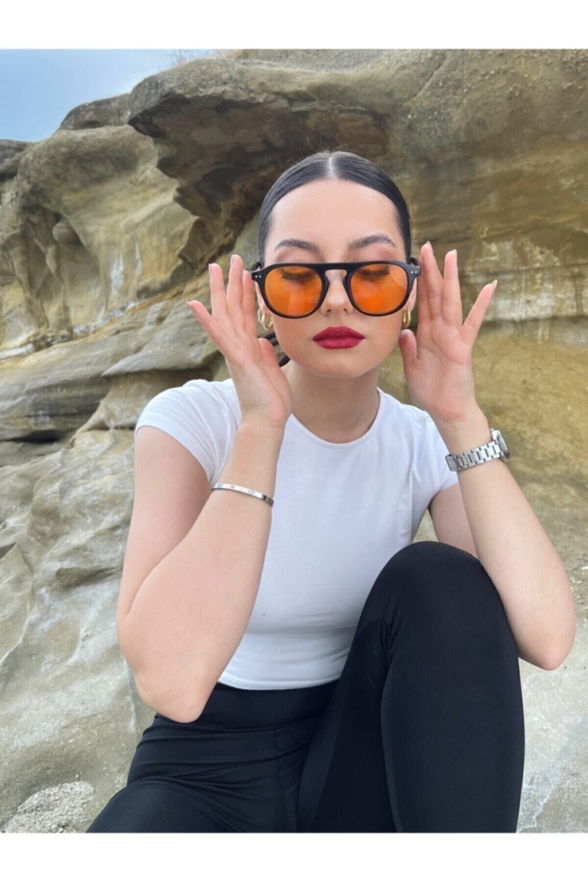 FreeFashion Unisex Relax Turuncu Güneş Gözlüğü