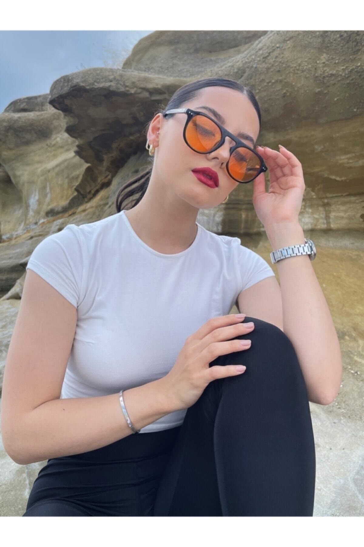 FreeFashion Unisex Relax Turuncu Güneş Gözlüğü - Görsel 2